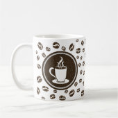 Stijlvolle Steaming Cup en Coffee Beans Pattern Mo Koffiemok (Links)