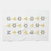Stijlvolle ster van David Menorah Joodse Monogram Theedoek (Horizontaal)