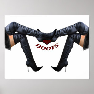 Stijlvolle Stiletto Boot Art Poster