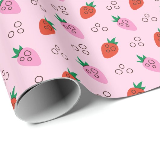 Stijlvolle Strawberry Pattern Wrapping Paper Roll Cadeaupapier (Rol Hoek)