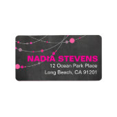 Stijlvolle strengen | Chalkboard Fuschia Etiket (Voorkant)