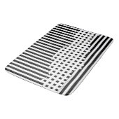 Stijlvolle Strepen Onregelmatige Tegels Zwart & Wi Badmat (Gekanteld)