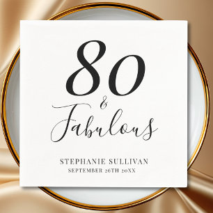 Stijlvolle Tachtig En Fabulous 80ste Verjaardagsfe Servet