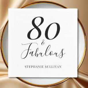 Stijlvolle Tachtig En Fabulous 80ste Verjaardagsfe Servet