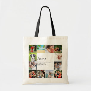 Stijlvolle tante definitie fotocollage tote bag