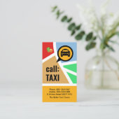 Stijlvolle taxi kaart routes visitekaartje (Staand voorkant)