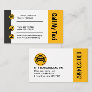 Stijlvolle Taxi Knoppen Cab Chauffeur Visitekaartje