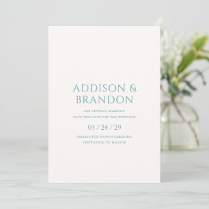 Stijlvolle Teal Moderne Trouwdag Save The Date