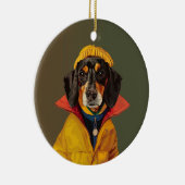 Stijlvolle teckel keramisch ornament (Rechts)