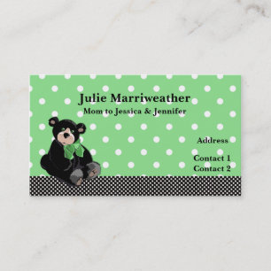 Stijlvolle teddybeer aangepaste kaart voor mama contactkaartje