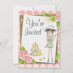 Stijlvolle Teen Girl verjaardagsfeestje uitnodigin Kaart