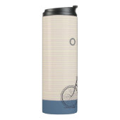 Stijlvolle tekening Blush en Blue Personalized Thermosbeker (Gedraaid links)