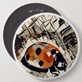 Stijlvolle tekening van een rood ladybug ronde button 6,0 cm (Voorkant /achterkant)