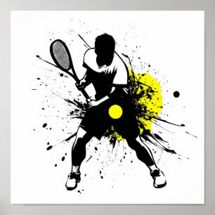 Stijlvolle tenniskunst poster