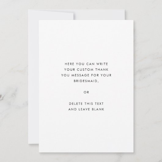 Stijlvolle Terracotta Bruidsmeisje Dank u Fotokaar Kaart (Achterkant)