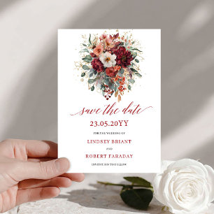 Stijlvolle Terracotta Herfst Goud Bewaar De Datum Save The Date