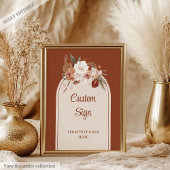 Stijlvolle Terracotta Pampas Sage Boho Boog Custom Poster