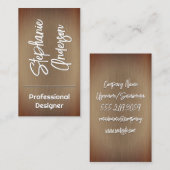 Stijlvolle textuur metaal | Cursief Visitekaartje (Voorkant / Achterkant)