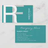 Stijlvolle Textuur Monogram ACHTERGRONDKLEUR KIEZE Visitekaartje (Voorkant / Achterkant)