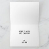 Stijlvolle Thanksgiving tekst Bedankkaart (Binnen)