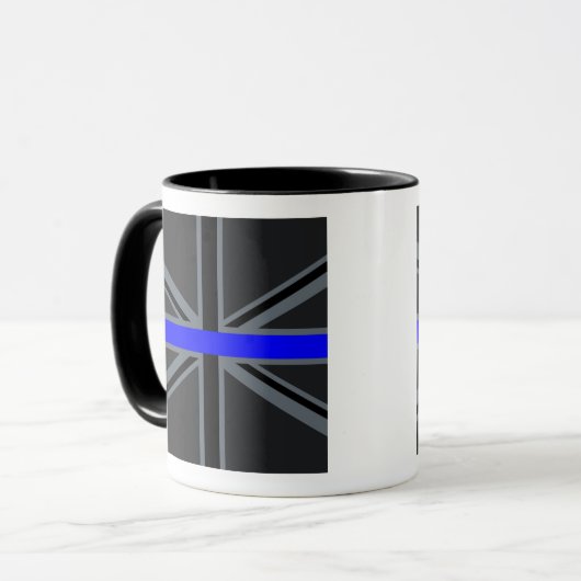 Stijlvolle Thin Blue Line Union-aansluiting Mok (Voorkant links)