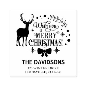 Stijlvolle 'Tis the Season Typografie Monogram Rubberstempel