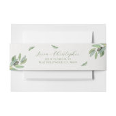 Stijlvolle Toscaanse waterverf olijfbladeren tak Uitnodigingen Wikkel (Voorkant Voorbeeld)