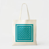 Stijlvolle Tote Tas, Witte Stippen, Theelblauw (Voorkant)
