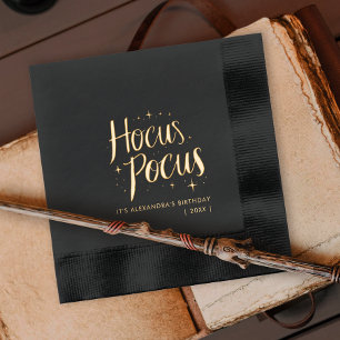 Stijlvolle tovenaar Hocus Pocus magische verjaarda Folie Servetten