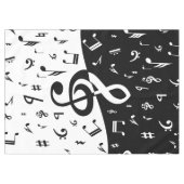 Stijlvolle, Treble Clef Wave Black en White Tafelkleed (Voorkant (Horizontaal))