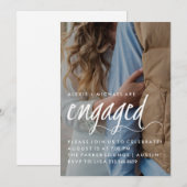 Stijlvolle Trendy Calligraphy Engagement Party fot Kaart (Voorkant / Achterkant)