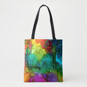Stijlvolle, Trendy en kleurrijke Abstracte Canvas  Tote Bag