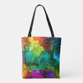 Stijlvolle, trendy en kleurrijke Abstracte Canvas  Tote Bag (Achterkant)