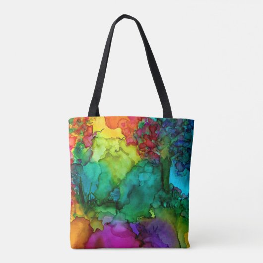 Stijlvolle, trendy en kleurrijke Abstracte Canvas Tote Bag (Achterkant)