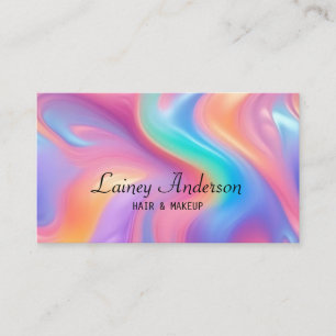Stijlvolle trendy groovy neon nep holografisch visitekaartje
