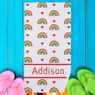 Stijlvolle trendy kleurrijke regenboog Girly Strandlaken