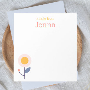 Stijlvolle trendy moderne bloem "een notitie van"  notitieblok