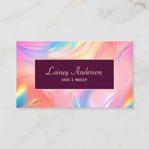Stijlvolle trendy neon groovy namaak holografisch visitekaartje
