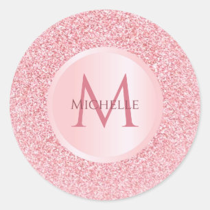 Stijlvolle trendy roze gouden glitter sjabloon mei ronde sticker