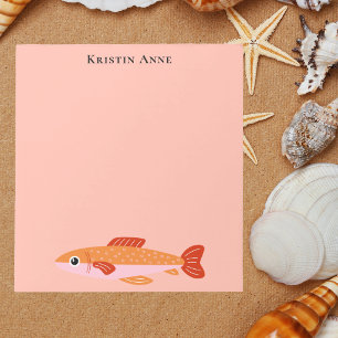 Stijlvolle Trendy Schattige Sardine Vis Kust- Notitieblok