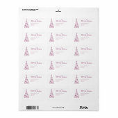 Stijlvolle Trendy Script Kerstboom Etiket (Full Sheet)