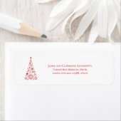 Stijlvolle Trendy Script rode kerstboom Etiket (Insitu)