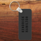 Stijlvolle trendy zwarte uitkijk moderne minimalis sleutelhanger (Voorkant)