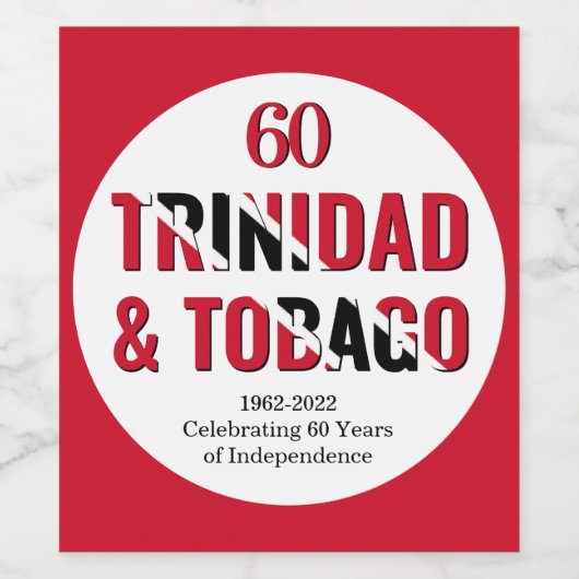 Stijlvolle TRINIDAD 60ste Jubileum onafhankelijkhe Wijn Etiket (Enkel label)