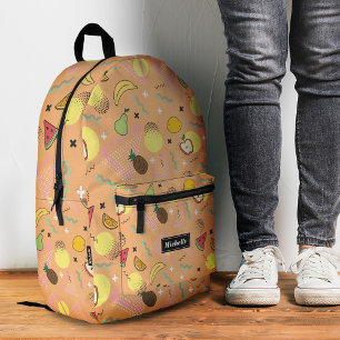 Stijlvolle Tropische Perzik Sinaasappel Zomer Frui Bedrukte Rugzak
