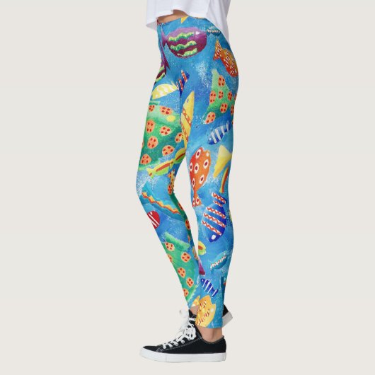 Stijlvolle tropische vis plezier patroon leggings (Links)