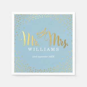 STIJLVOLLE TROUWTAFEL mini confetti goud blauw Servetten