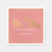 STIJLVOLLE TROUWTAFEL mini confetti gouden koraal Servetten (Voorkant)