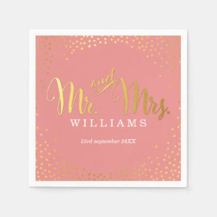 STIJLVOLLE TROUWTAFEL mini confetti gouden koraal Servetten