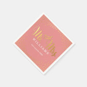 STIJLVOLLE TROUWTAFEL mini confetti gouden koraal Servetten (Hoek)